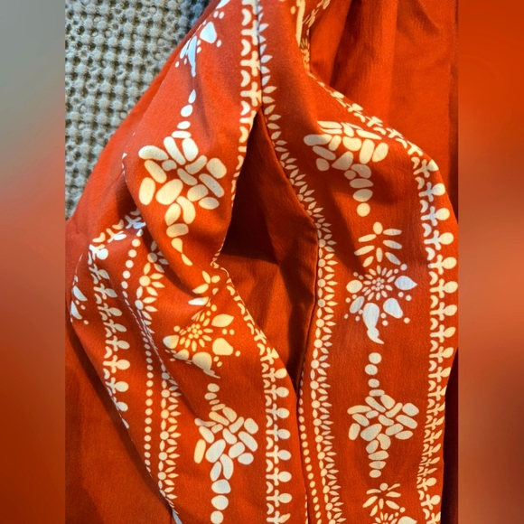 Dutch Style Print Burnt Orange medium Dress Shirt with pockets - Picture 3 of 5